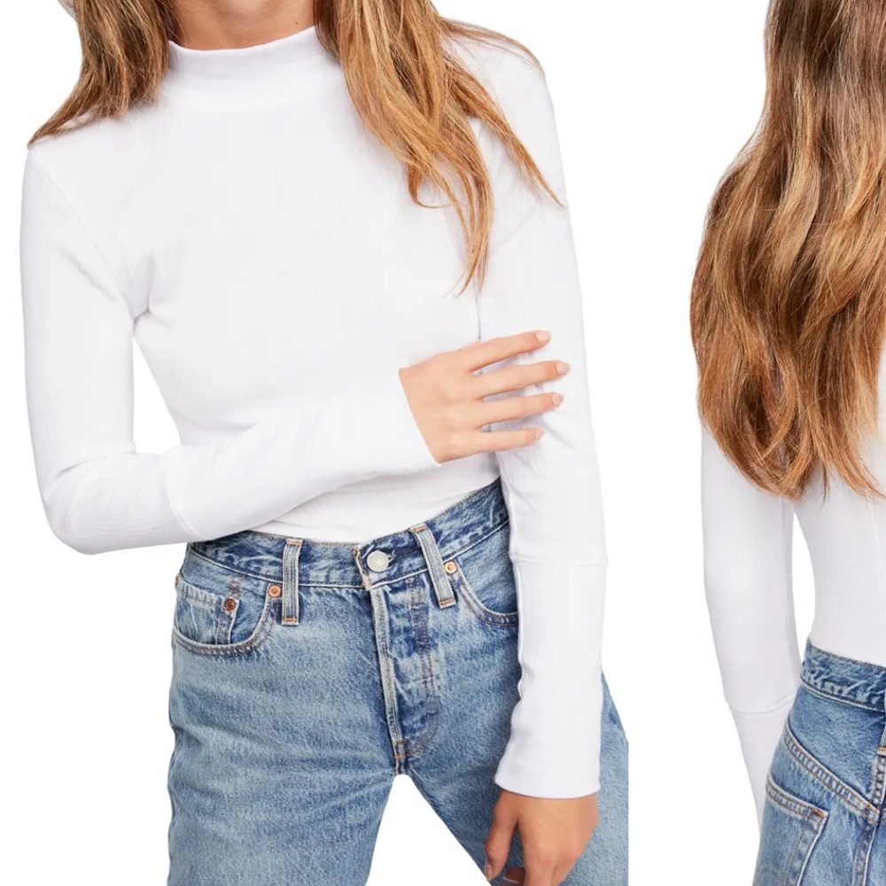 Free People white ribbed turtleneck